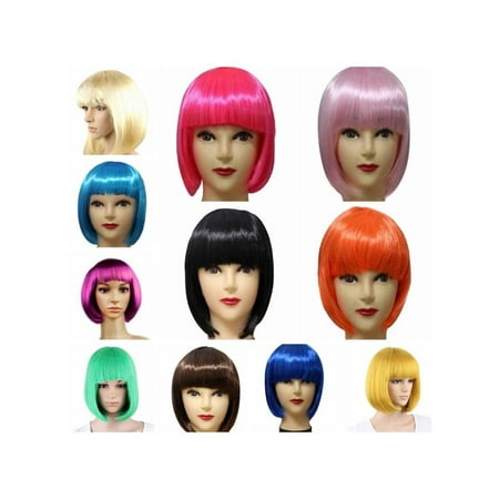 Topumt Fashion Women BOBO Cosplay Party Full Wigs Hair Full Bangs Short Straight Wig