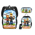 thumbnail image 2 of Roblox-mochila escolar para niños y niñas, conjunto de tres piezas, bolsa para niños, bolsa para niños, cremallera iluminadora, hombros, 2 of 4