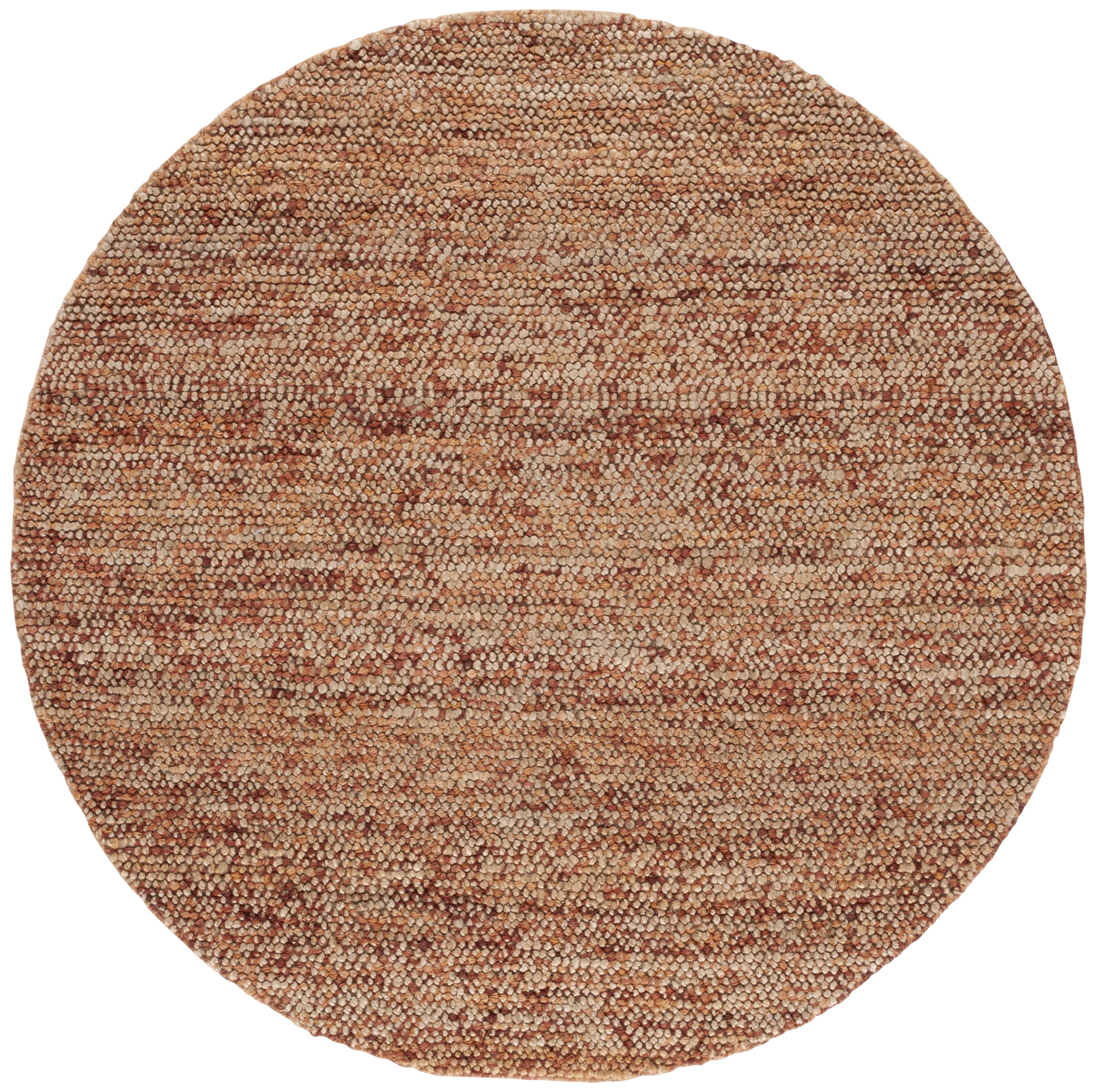 SAFAVIEH Bohemian Martha Solid Area Rug, Natural/Rust, 6' x 6' Round