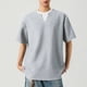 thumbnail image 1 of Camisa Elvqul de Hombre Economicas Stretch Algodón Liso Manga Corta Gris Cuello Redondo, 1 of 6