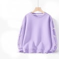 thumbnail image 6 of mgoYE Sweatshirts for Girls Fall Tops Long Sleeve Fashion Pullover Side Slit Clothing(Purple,5-6 Years), 6 of 8