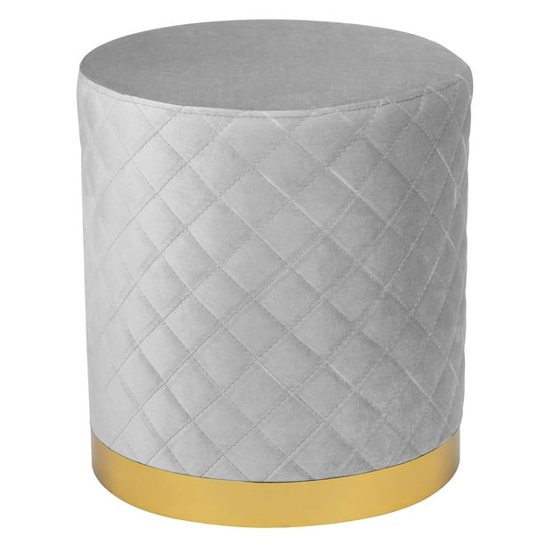 Impressions Vanity Ottoman, Olivia Quilted Living Room Chairs with Gold