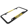 thumbnail image 3 of Ford Mustang Script Yellow Racing Stripe Black Real Carbon Fiber 50 States License Plate Frame, 3 of 8