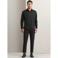 thumbnail image 2 of Unique Bargains Men's Long Sleeve Regular Fit Business Button Down Formal Shirt XL Black, 2 of 6
