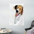thumbnail image 1 of Beagle Tapestry, Sketch of Smiling Resting Dog Animal on Plain Background Pattern, Wall Hanging for Bedroom Living Room Dorm Decor, 40W X 60L Inches, Pale Caramel and Grey Pink, by Ambesonne, 1 of 2