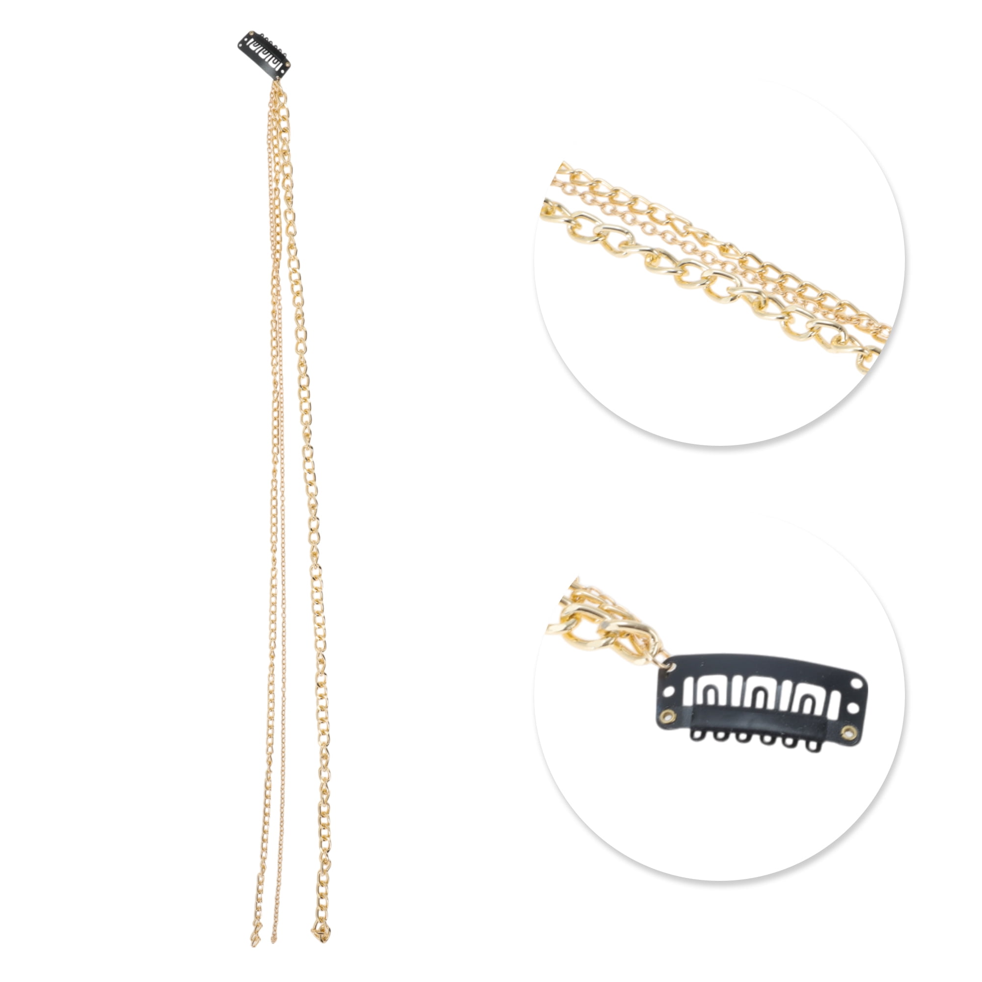 Unique Bargains Stylish Fashion Braided Hair Chain 1Pc for Elegant Looks Vintage Gold Tone