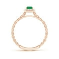 thumbnail image 2 of ANGARA Natural Emerald-Cut Emerald Halo Twisted Shank Engagement Ring in 14K Rose Gold for Women (Size-6x4mm) | May Birthstone, Birthday, Anniversary, Jewelry Gift for Women | Natural Emerald Ring, 2 of 8