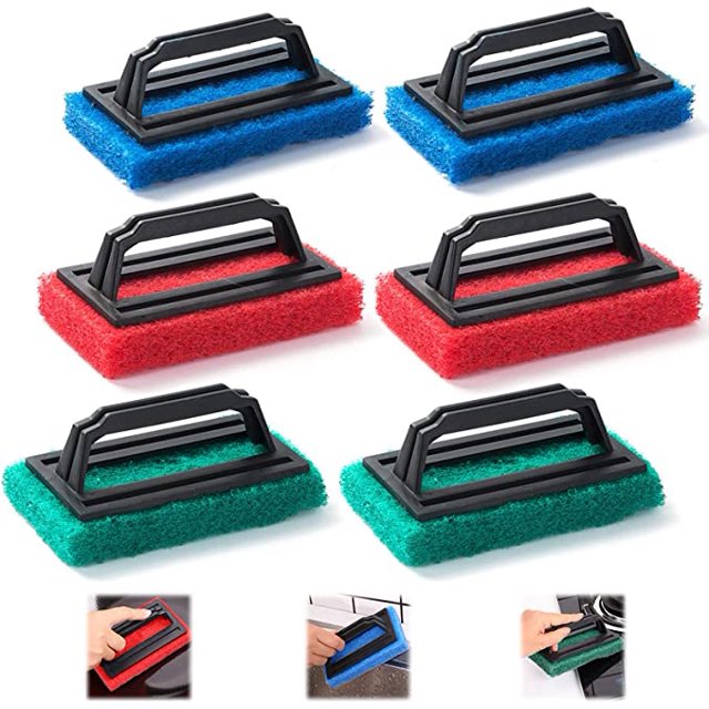 6 Piezas Cepillo de Esponja Línea de Agua Cepillo de Limpieza de Piscina Cepillos de Esponja para Piscina Cepillo de Plástico para Piscina Cepillo de Piscina con Mango para Piscinas, Cocinas y Baños TUNC Sencillez