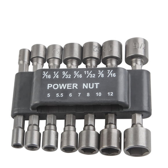 Hexagonal Nut Socket Power Drill Bit Set with Holder Electric Wrench Power Impact Driver Sockets Nozzles Kit Repair Handtool Type 3