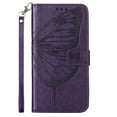 thumbnail image 3 of SaniMore Case for Samsung Galaxy S23 Plus (6.6" 2023), PU Leather Skin with Luxury Embossed Butterfly [Wrist Strap & Card Slots & Flip Kickstand] ull-body Shockproof Business Wallet Cover, Purple, 3 of 10