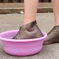 thumbnail image 2 of Bewildely 1 par de zapatos botas para la lluvia cubierta impermeable zapatos de lona cubre zapatos reutilizables Paraguas de lluvia café S, 2 of 6