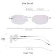 thumbnail image 5 of LifeArt Pure Titanium Frame Glasses/Blue Light Blocking Reading Glasses, Reduce Eyestrain, Stylish for Men and Women(Silver,+0.50 Magnification), 5 of 5