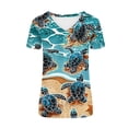 thumbnail image 5 of PVCS Womens Tops Clearance Under $5 Women's Fashion Summer V-Neck Short Sleeve Printed Casual T-Shirt Blouse Tops, 5 of 5