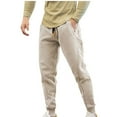 thumbnail image 2 of Pantalones deportivos largos de forro polar grueso para hombre, para correr, fitness, entrenamiento diario, cálidos, de poliéster, 2 of 8