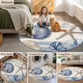 thumbnail image 6 of Area Rug 48in, Vintage Ocean Starfish Blue Shell Floor Carpet Living Room Rug, Nautical Underwater Non-Slip Welcome Mat Indoor Rugs for Bedroom Dining Room, 6 of 9