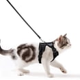 thumbnail image 4 of Suministros para mascotas, arnés de pecho, correa para gatos, correa para caminar para gatos antigolpes, arnés para gatos para perros pequeños, cinturón de cuero ajustable, collar reflectante para arnés de gato, chaleco transpirable, negro S oso de fresa Electrónica, 4 of 5