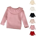 thumbnail image 4 of Pull Décontracté Tricoté Uni pour Filles Manches Longues Col Rond Blanc, 4 of 4