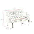 thumbnail image 2 of 55.50"2-Seater Sofa Couches for Living Room Apartment Bedroom Office, Loveseat Sofa with Tufted Back and Seat, Mid-Century Couch Soft Sofa Chair with  4 Metal Legs, Cream White, 2 of 8
