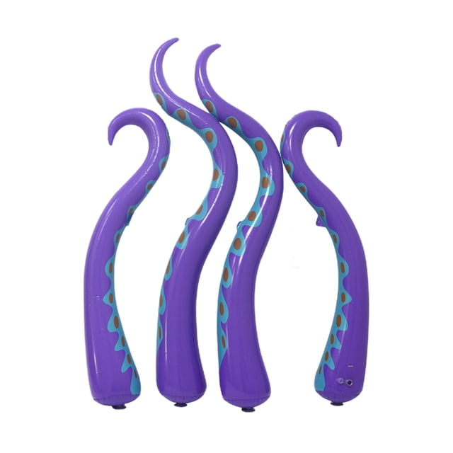 Pulpos inflables morados con tentáculos para Halloween, decoración de PVC, suministros para fiestas.