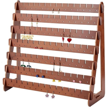 Earring Organizer Stand Wood Earring Holder Rack Earring Display Stud Earrings Tower Jewelry Organizer Holder for Stud Earings Hoop Earrings Jewelry Diplay