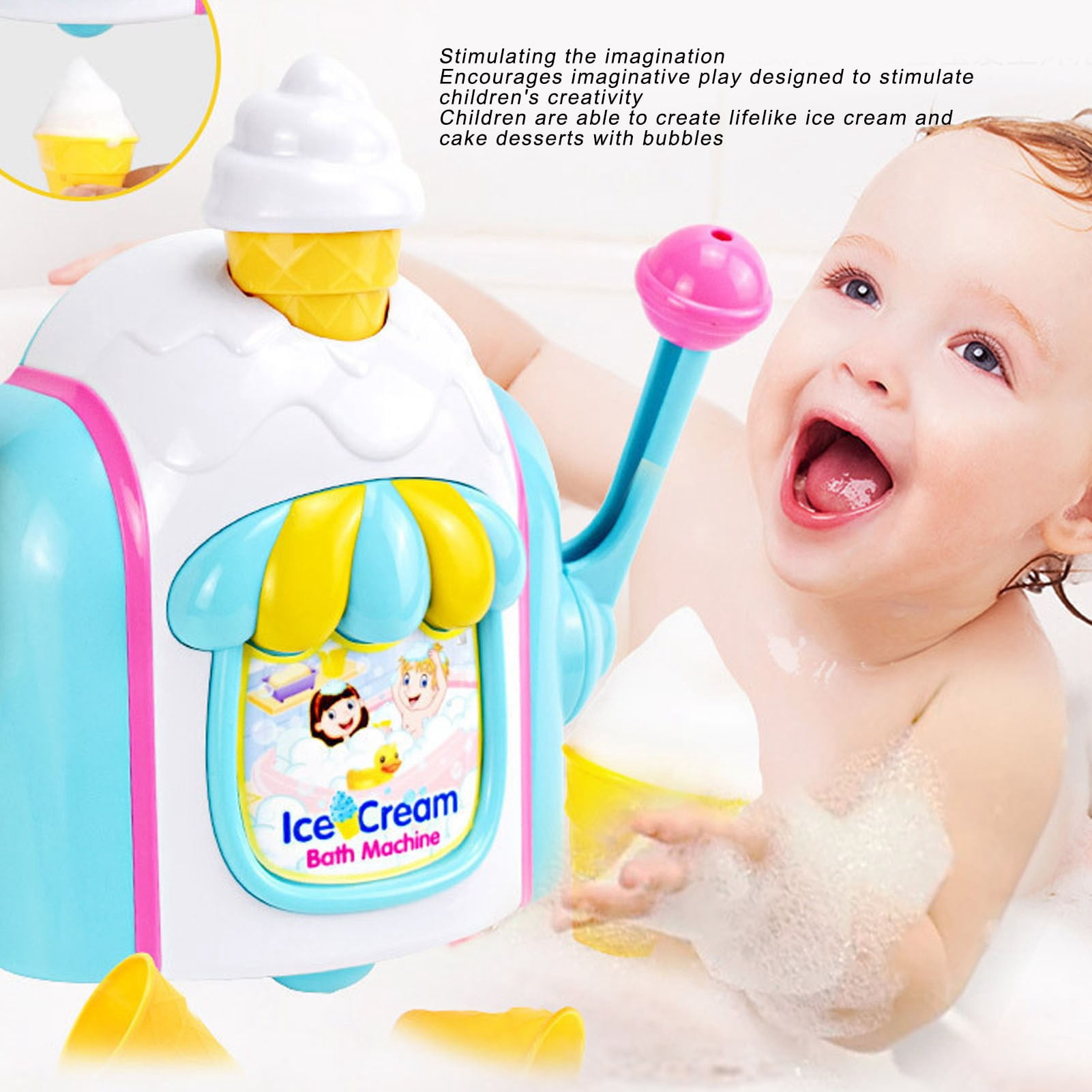 Bath Ice Cream Toy, Simple  Bubble Ice Cream Maker  For Toddlers