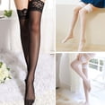 thumbnail image 2 of QHUDLV Sexy Lace Silicone Stay Up Thigh High Stockings – Costume Pantyhose – Women’s Lingerie Accessories, 2 of 7
