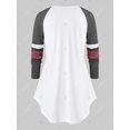 thumbnail image 2 of Más el tamaño de la manga raglán Colorblock curvado camiseta Rosegal Sudaderas y sudaderas con capucha, 2 of 5