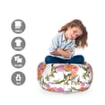 thumbnail image 2 of Hummingbird Storage Toy Bag Chair, Watercolor Effect Avian Animals Flying over Fresh Leafy Blossoms on Branches, Stuffed Animal Organizer Washable Bag, Large Size, Multicolor, by Ambesonne, 2 of 3