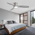 thumbnail image 3 of Sofucor 52 Inch Low Profile Ceiling Fans with Lights, Modern Flush Mount Ceiling Fan with 3 ABS Blades, 6500CFM, Dimmable 6-Speed 3-Timer Reversible DC Motor, ABS Gray, 3 of 10