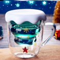 thumbnail image 5 of Taza de café con forma de árbol de Navidad, taza de desayuno con leche aislada de doble vidrio con asa, taza Xingyuan, 5 of 5