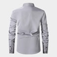thumbnail image 5 of LMOIPLI Men's Formal Long Sleeve Dress Shirt Modern Slim Fit Wrinkle-Free Casual Business Button Up Shirts Gray L, 5 of 5