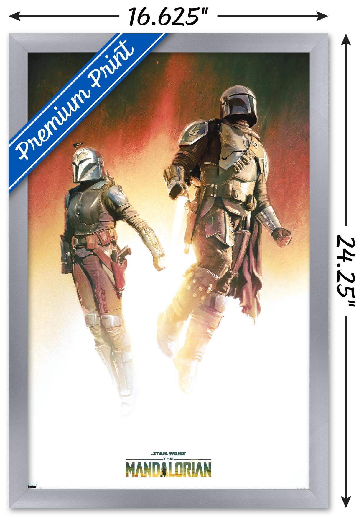 Star Wars: The Mandalorian Season 3 - Duo Wall Poster, 14.725" x 22.375" Framed