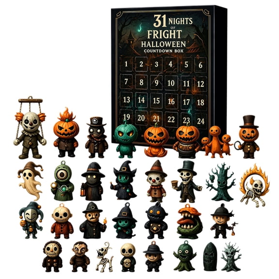 31 Nights Halloween Countdown Box Multi-Purpose Fright Figurines Mystery Boxes for kids Adults Halloween Gifts