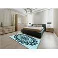 thumbnail image 4 of Ahgly Company Indoor Rectangle Patterned Medium Teal Green Area Rugs, 7' x 9', 4 of 6