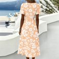 thumbnail image 7 of Sundresses for Women Crossover Wrap V Neck Short Sleeve Summer Dress Casual Loose A-Line Knee Length Swing Dress, 7 of 7