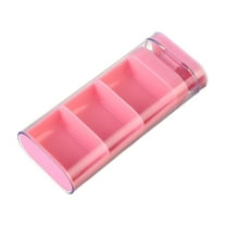 PuSpu 3-Compartment Clear Pill Organizer, 9.6x4.1x2.1 cm Pink BPA-Free Plastic Slide-Out Daily Medication Box for Travel/Home/Office Use