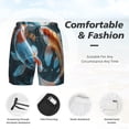 thumbnail image 3 of Balery Cute Koi Fish Serenity Bañador para hombre, shorts de playa de secado rápido con entrepierna y forro de compresión-3X-Large, 3 of 6