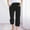Black, variant on LADIGASU Womens Casual Color Elastic Loose Pants Capris With Pocket