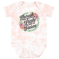 thumbnail image 3 of Inktastic Though She Be but Little She is Fierce with Flower Circle Illustration Girls Baby Bodysuit, 3 of 5