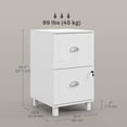 thumbnail image 2 of Lockable 2-Drawer White Filing Cabinet - Compact Home Office Storage with Adjustable Hanging Bars for A4 & Letter Files - Under Desk Cabinet, 2 of 7