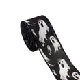 thumbnail image 2 of Halloween Wired Ribbon 5 Yards, 2.5 Inch Spooky Ghost Skull Eyes Pattern, Decorative Craft Ribbon For Wreaths, Gift Wrapping Party Supplies, 2 of 6