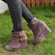 thumbnail image 4 of Zapatos casuales cómodos de estilo Clan con tacón inclinado y punta redonda para mujer, zapatos sólidos para exteriores Wmkox8yii sa2297, 4 of 4