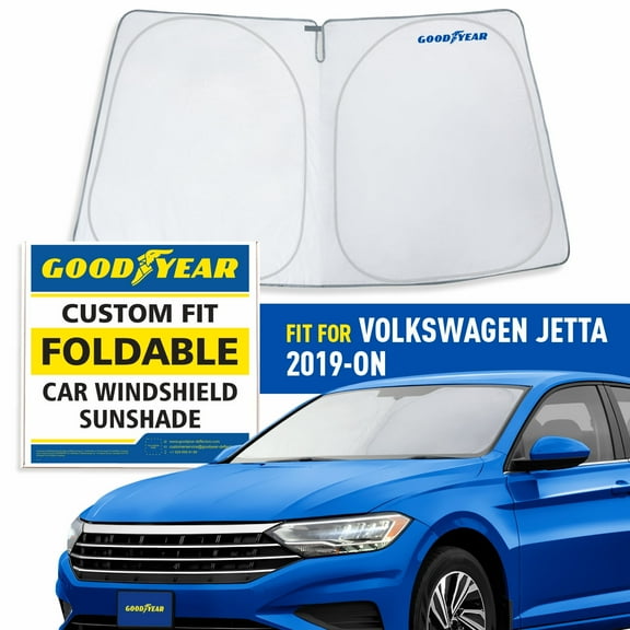 Goodyear Foldable Windshield SunShade for Volkswagen (VW) Jetta 2019-2026, Car Accessories, Sunshade Cover, Sun Shade Car Windshield, Window Sun Blocker - GY008337