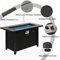 thumbnail image 3 of Sobaniilo  Fire Pit 45in Propane Fire Pit with Rain Cover and Lava Rock, Outdoor Firepit Table 50000 BTU 3-in-1 Fire Table for Patio/Yard/Balcony, Rectangular, Black, 3 of 7