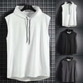 thumbnail image 2 of Men Workout Hooded Tops Bodybuilding Muscle T Shirt Sleeveless Gym Hoodies, 2 of 8