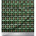 thumbnail image 1 of Soimoi Green Moss Georgette Fabric Diamond & Triangle Geometric Decor Fabric Printed Yard 42 Inch Wide, 1 of 2