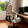 thumbnail image 3 of Jiueut Leopard Cow Print Gaming Chair Cover with Armrest Cushion, Soft Computer Chair Seat Cover Backrest Slipcovers Stretchable Rotating Desk Chair Seat Protectors, 3 of 7