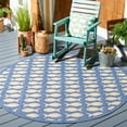 thumbnail image 2 of SAFAVIEH Courtyard Tranter Geometric Fish Indoor/Outdoor Area Rug, 6'7" x 6'7" Round, Blue/Beige, 2 of 9