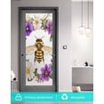 thumbnail image 5 of Window Privacy Film Purple Spring Floral Stained Glass Window Film Decorative Sun Block Window Cover Summer Bee Garden Flora Illustrations Window Clings Static Sticker for Bathroom 17.7"x39.3", 5 of 7