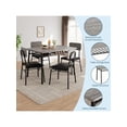 thumbnail image 2 of 4-piece dining mesa set con almacenamiento rack 5-piece kitchen set featuring a wood tabletop 4 forrado sillas y a heavy-duty metal frame para small space apartments, 2 of 6